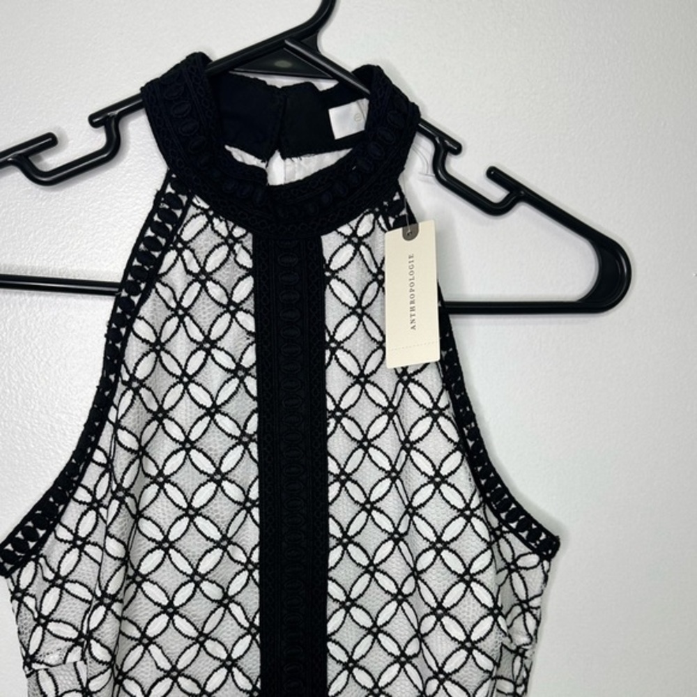 Anthropologie Eri + Ali NWT Black and White High Neck Ninetta Lace Dress - Picture 6 of 6